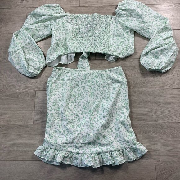 Fashion Nova Carmen Floral Mini Skirt Set - Mint/combo - Picture 6 of 14